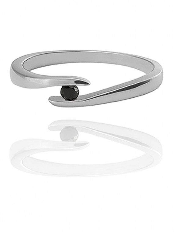 Fekete gyémántköves gyűrű 50-00812-1155